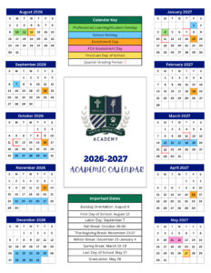 2026-2027 FCA Calendar